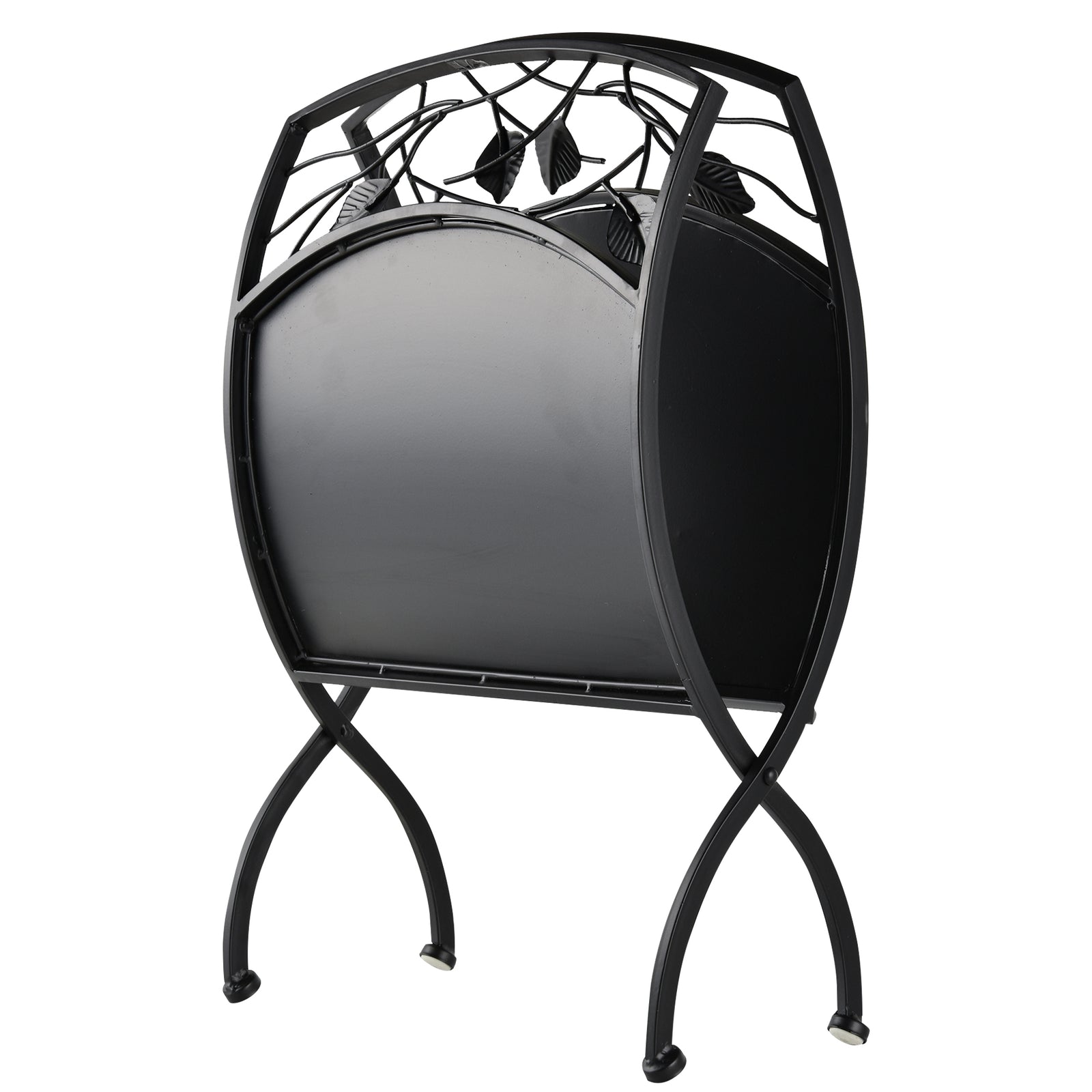 Iron Folding Log Rack W/ Scroll Panels