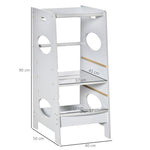 Step Stool Toddler Kitchen Stool With Adjustable Standing Platform | Grey