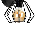 Ulf Hand Made Pendant Lamp Matt Black Cage Natural Wood Rugged Industrial Chic