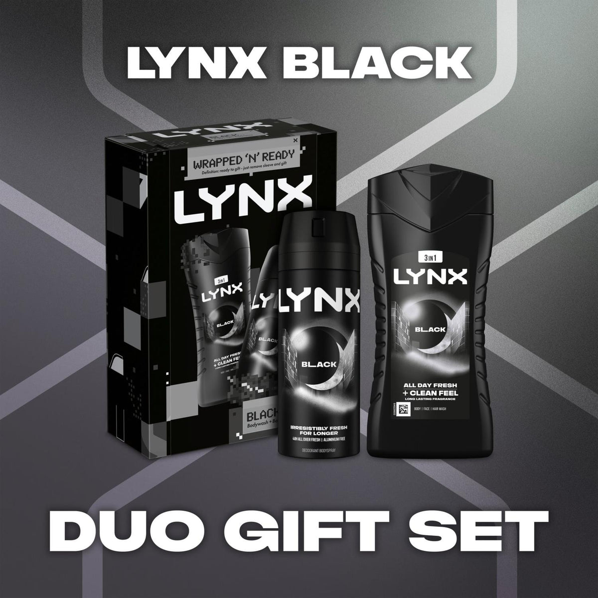Black Duo Gift Set: Body Wash & Body Spray, 2 Piece Each | Set of 2