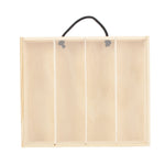 4 Bottle Bottle Pinewood Carry Case With Acrylic Lid | One Size | Brown