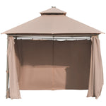 Outdoor Gazebo Canopy Garden Pavilion With Led Solar Light