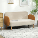 Modern 2 Seater Sofa W/ Rubber Wood Legs 130 X 74 X 76cm | One Size | Orange