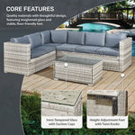Acorn Rattan 6 Seat Corner Sofa Set | 6 Seat | Dove Grey