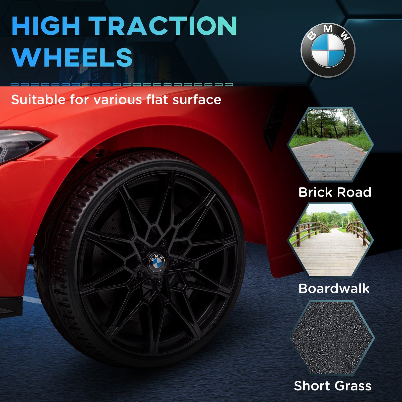 12v Bmw M4 Licensed Kids Electric Car W/ Remote, Suspension | Red