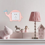 Haven Novelty Electrical Outlet Waterproof Switch Cover Sticker, Pink Elephant