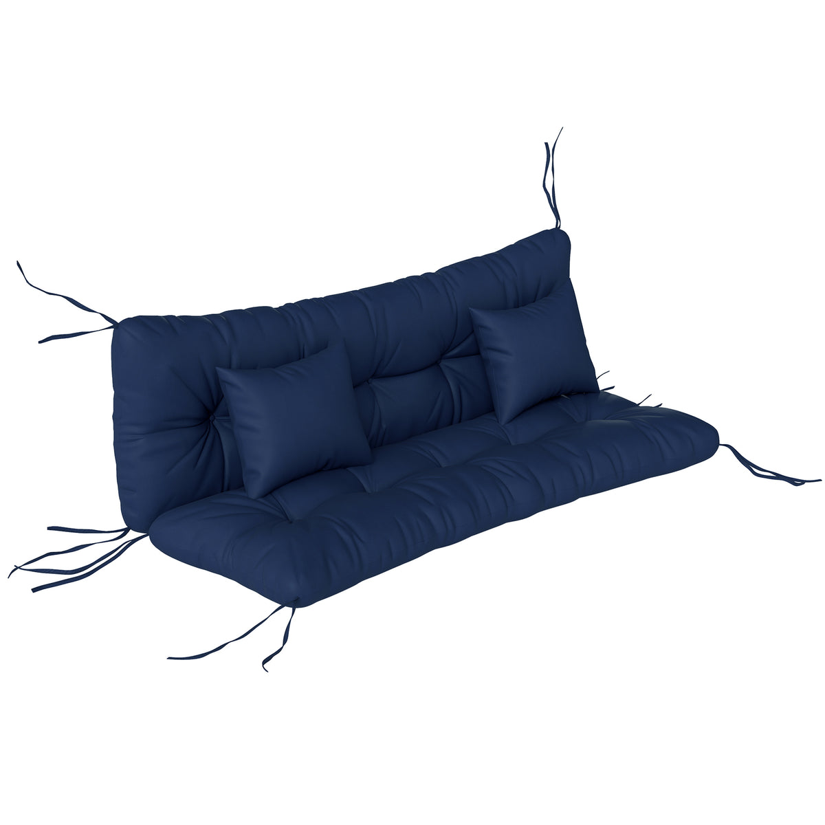 Outsunny Outdoor Seat Cushions Back Cushion With 2 Pillows, Seat Pads