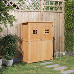 Wooden Garden Shed Tool Storage Cabinet Double Door Shelf | Natura