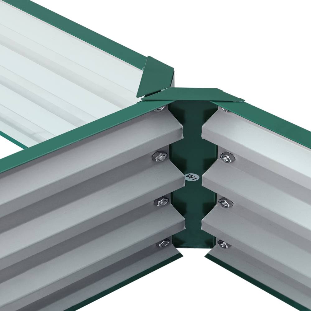 U-shaped Raised Garden Bed Metal Planter Box With 5 Compartments | Green