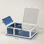 Tortoise House With Mesh Roof, Small Pet Reptile Wooden House | Blue