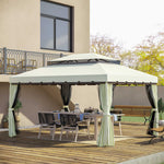 3m X 3.6m Aluminium Gazebo Canopy Patio Marquee Party Tent | Cream