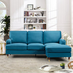 Woodbury 218cm Reversible Velvet Fabric Corner Sofa | 3 | Teal