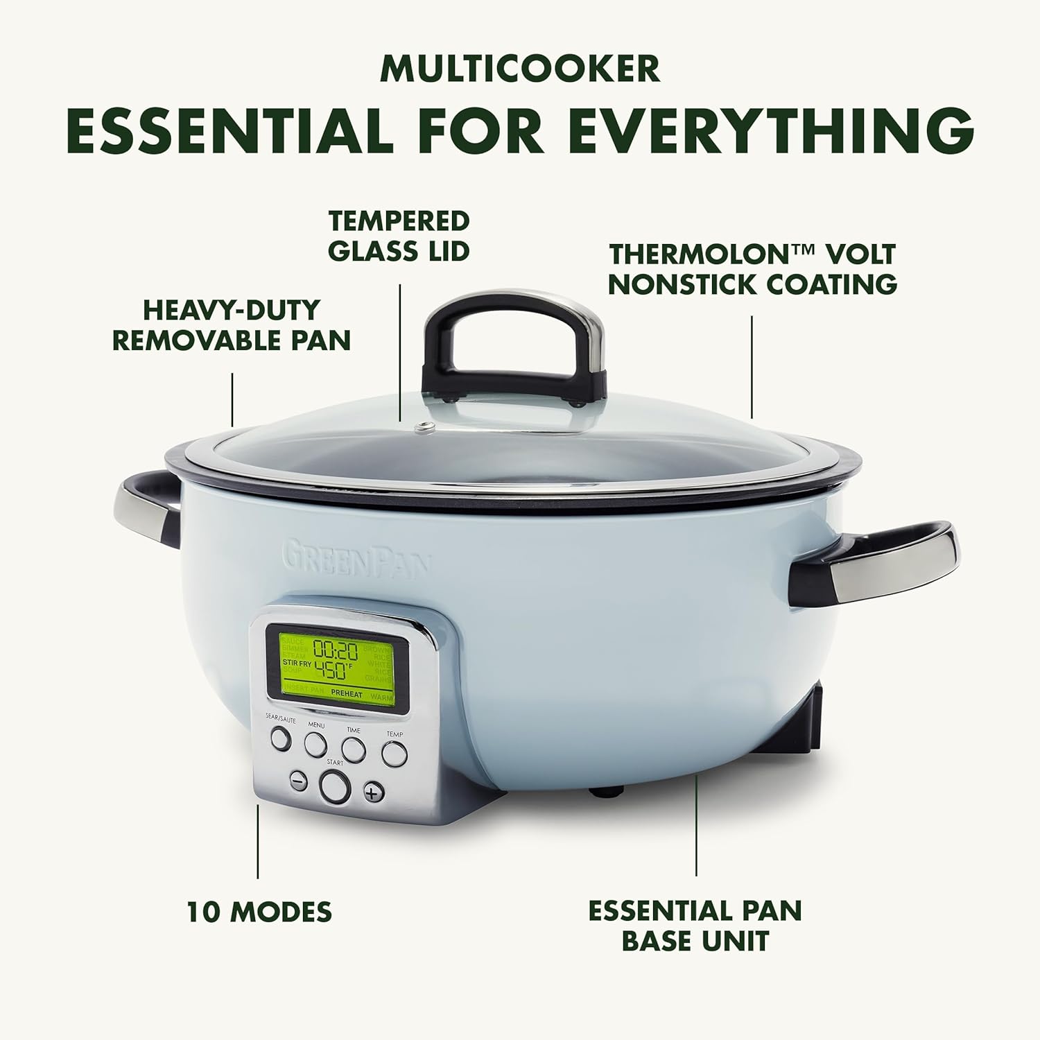 Elite Omnicooker, Pfas Free Ceramic Non-stick With 5.6l Capacity | Light Blue