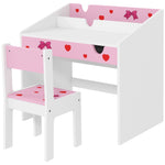 Aiyaplay Children Study Table And Chair W/ Storage, Pull-out Drawer | Pink