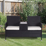 Rattan Chair Garden Furniture Patio Companion Seat Table | Black