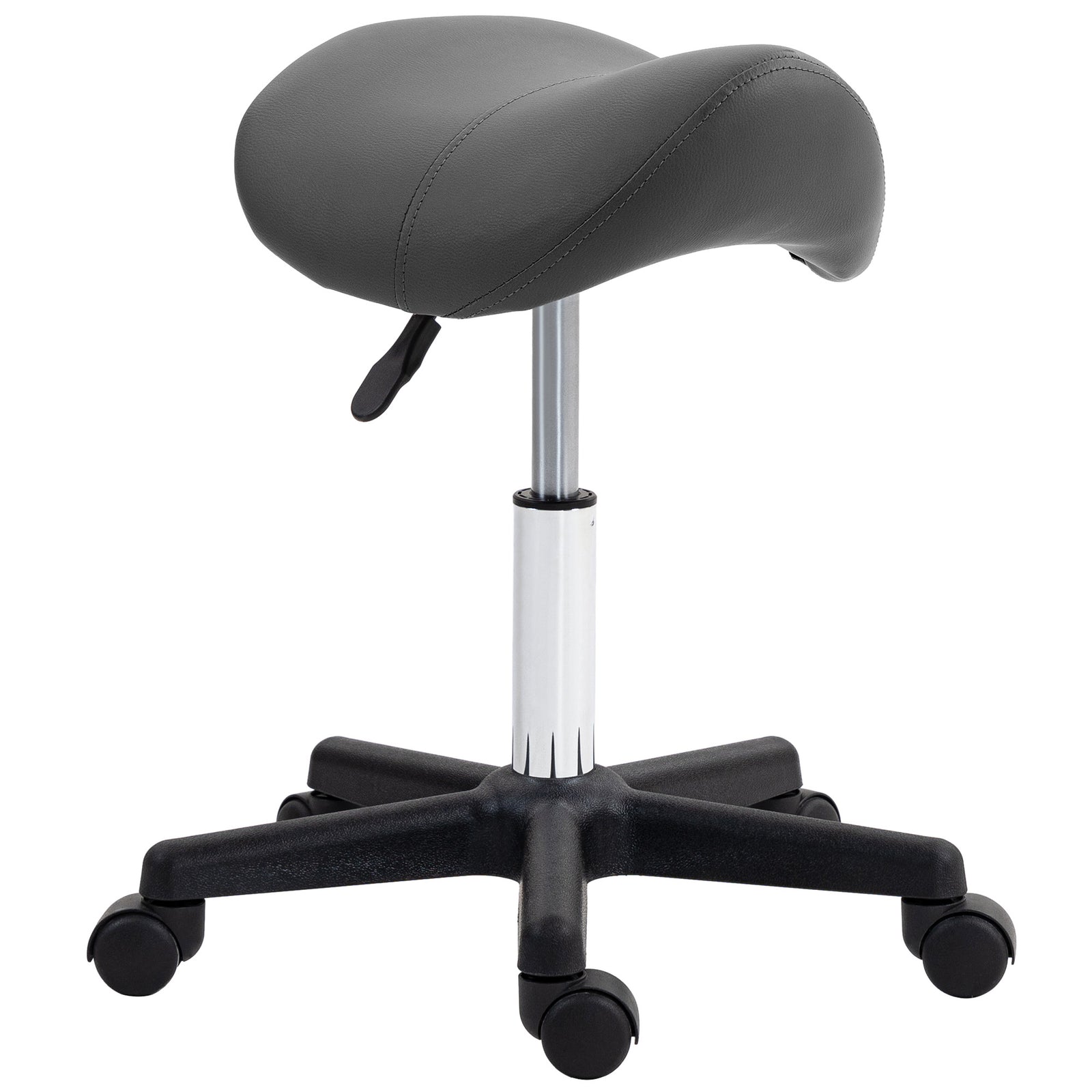 Saddle Stool Adjustable Rolling Salon Chair For Massage Spa | One Size | Gray