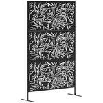 Decorative Outdoor Divider Privacy Panel W/ Stand, Bamboo