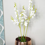 60cm Artificial Luxury Orchid - Triple Stem - White Realistic Plant