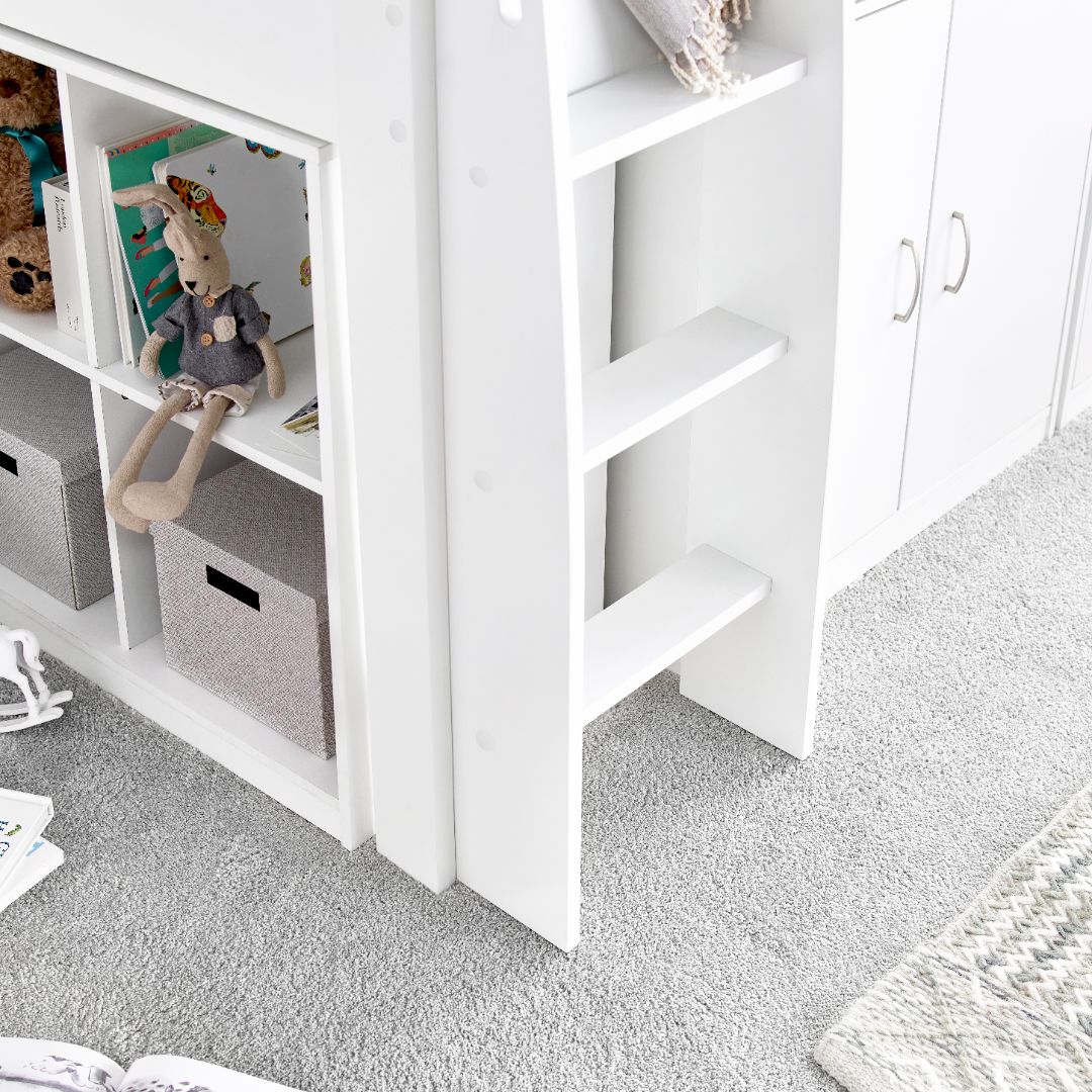 Lacy Storage Mid Sleeper Bed | Single | White
