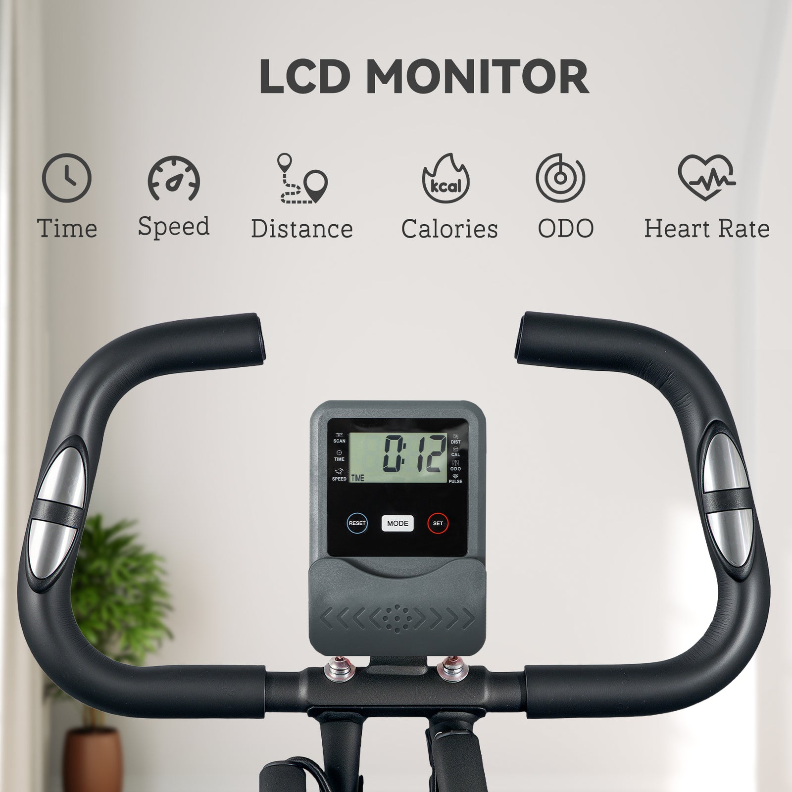 Folding Exercise Bike W/ Arm Bands And Hand Pulse Sensor | Black