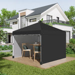 3x3 (m) Pop Up Gazebo Party Tent W/ 2 Sidewalls, Weight Bags | Black