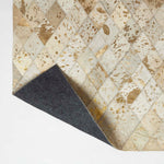Geometric Leather Rug, 90 X 150 Cm | 150cm x 95cm | Grey
