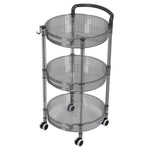 3-tier Multifunction Floor-standing Plastic Round Storage Cart Organizer Rack