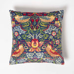 William Morris Strawberry Thief Velvet Cushion | 45cm x 45cm | Red