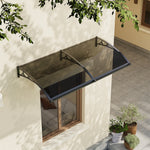 1-2m W x 1m D Curved Outdoor Door Window Awning Canopy | Large | Dark Grey