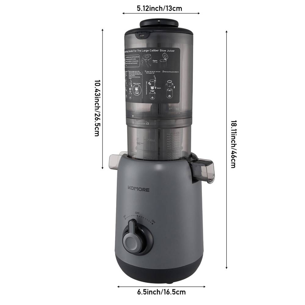 200w Cold Press Juicer Slow Masticating Machine | Grey
