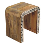 Solid Mango Wood Edessa Bone Inlay End Table