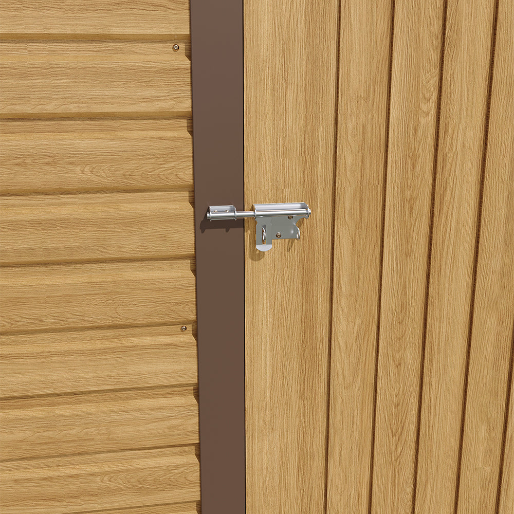 6×4ft Outdoor Metal Shed – Tawny Galvanized Steel Storage With Lockable Door & Ventilation
