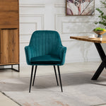 Set Of 2 Carrara Velvet Dining Chairs | Teal