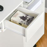 Compact Computer Table With Tray, Drawer | White