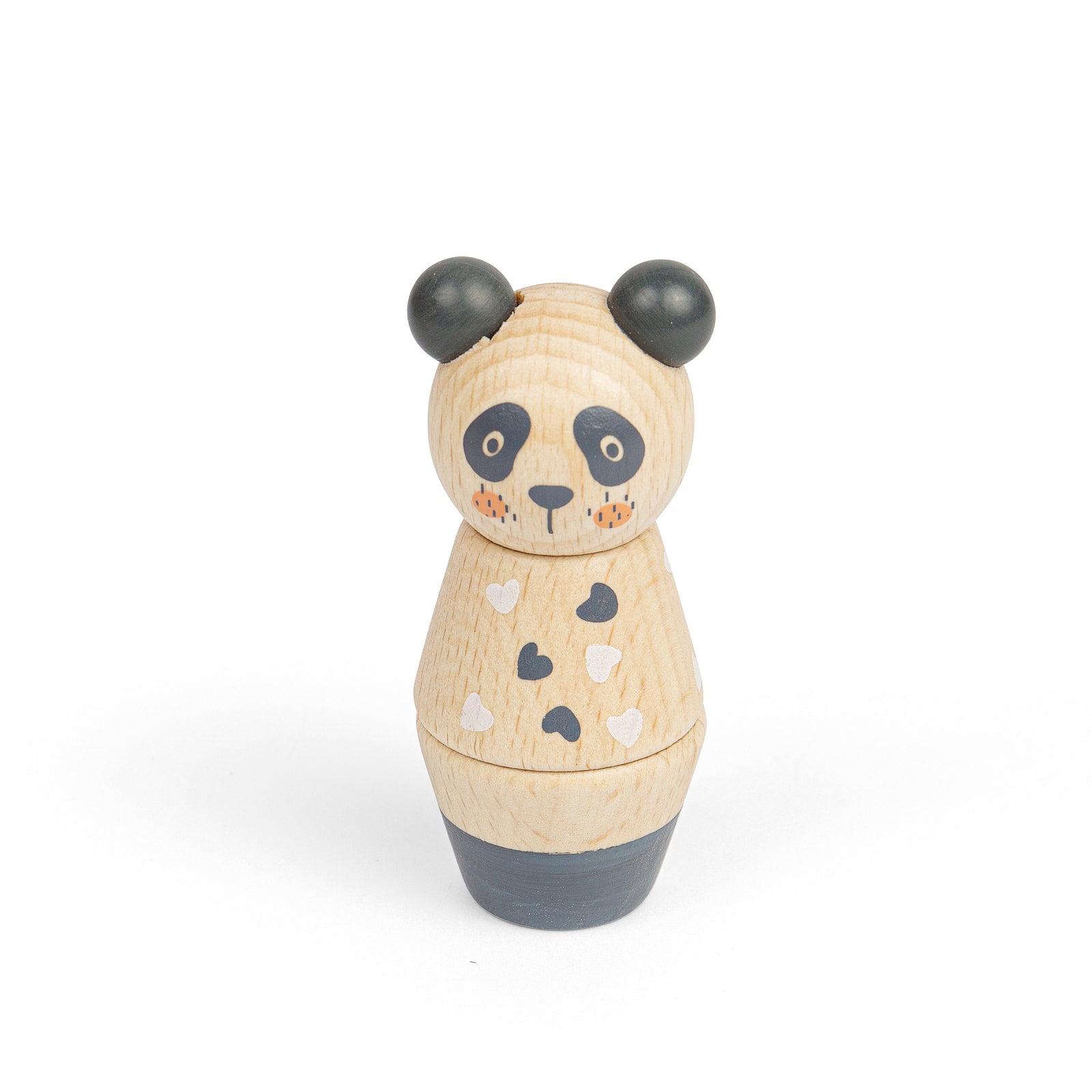 2pcs Wooden Twist & Match Animals - Panda and Elephant