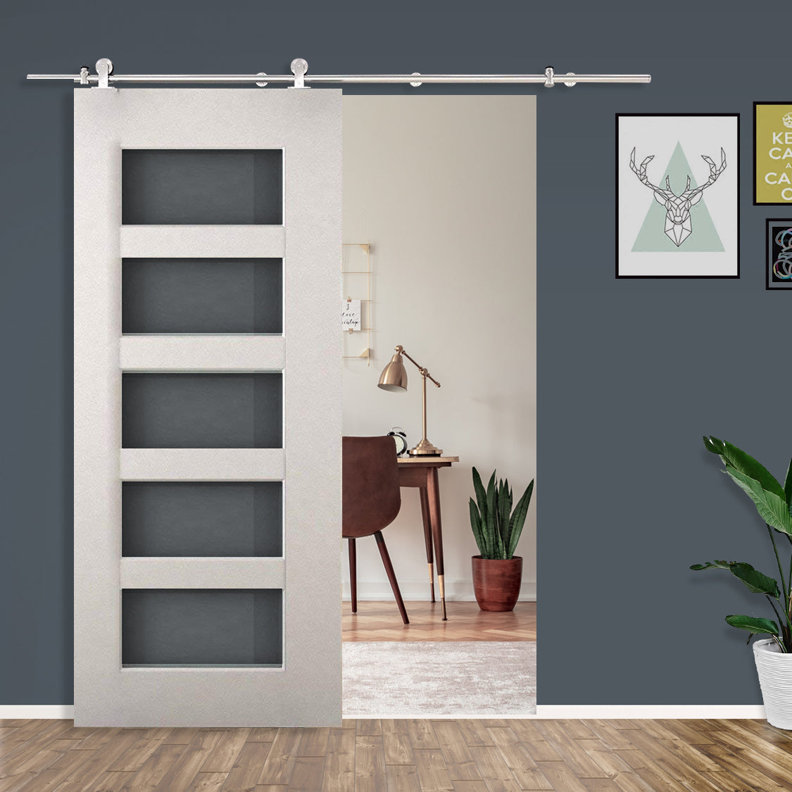 Modern Sliding Barn Door Closet Hardware Track Kit
