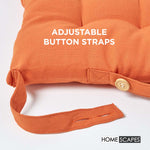 100% Cotton Seat Pads Plain Chair Cushions For Dining Room, Kitchen, Or Outdoor Garden Use | Set-of-6 | Burnt Orange