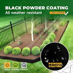 5-piece Galvanised Steel Lawn Edging Set With Serrated Edge | Black