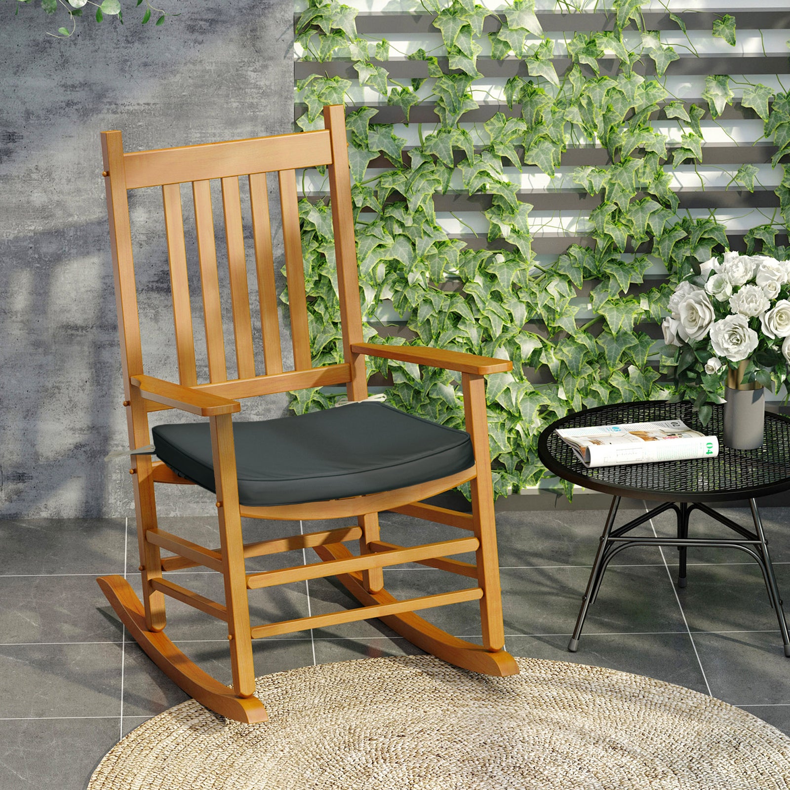 6-piece Chair Cushion Seat Pads Dining Chair Withstraps | Gray