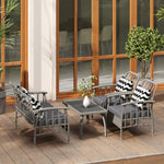 4 Piece Rattan Garden Furniture Set With Adjustable Back