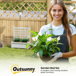 Raised Garden Bed With Trellis Indoor Planters Grey