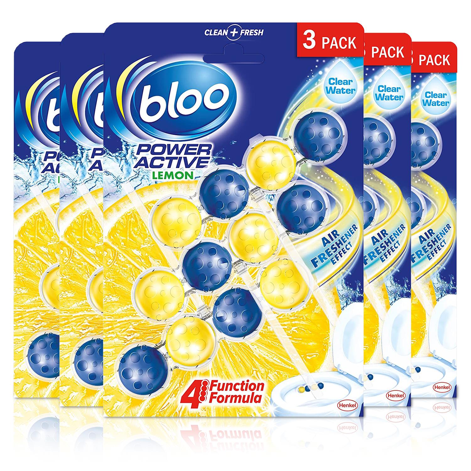 Power Active Toilet Rim Block Lemon Anti-limescale 3 X 50g, 5pk