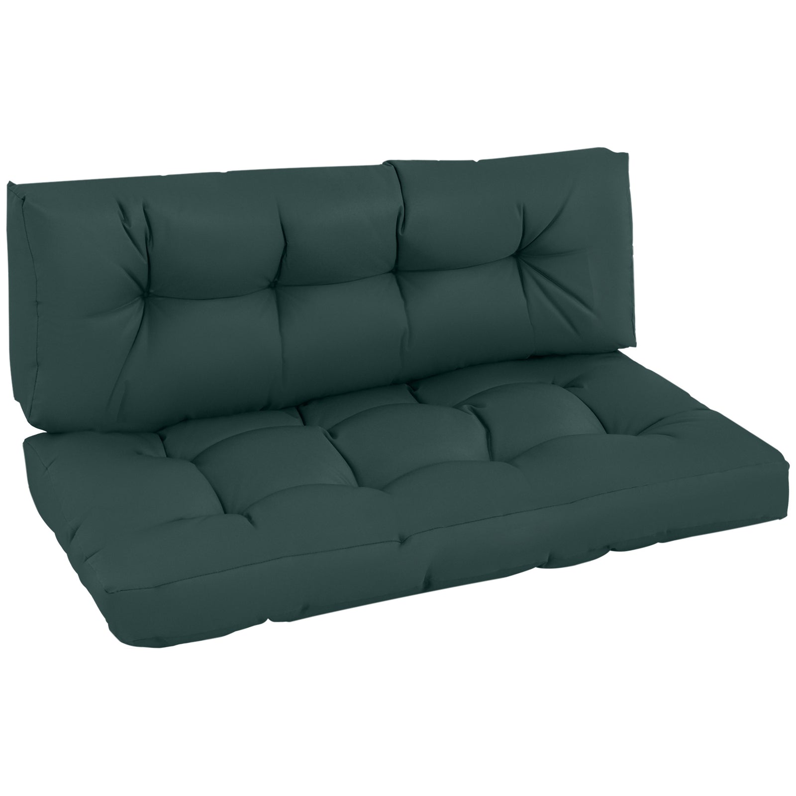 2pcs Garden Tufted Pallet Cushion Seat Pad, Back Cushion | Dark Gray