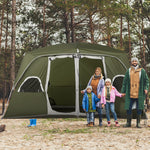 Camping Tent, Family Tent 4-8 Person 2 Room Easy Set Up | Green