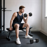 Rubber Hex Dumbbell Portable Hand Weights Home Gym | 40kg | Black