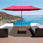 4.6m Double-sided Sun Umbrella W/ Base | Red