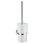 Wall Mounted Toilet Brush And Porcelain Container | Polished Chrome