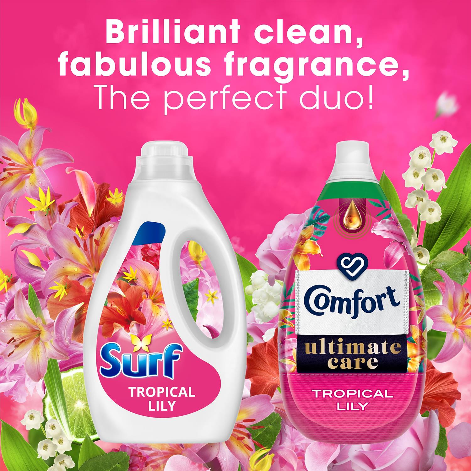 Laundry Washing Liquid Detergent Tropical Lily 3.24 L, 120 Washes, 2pk