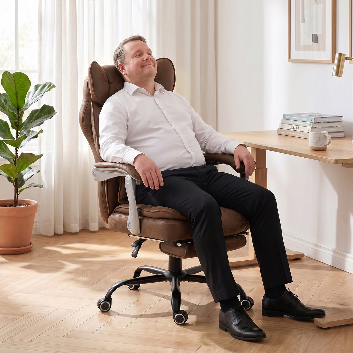 Big And Tall Office Chair With Lumbar Support | Dark Brown