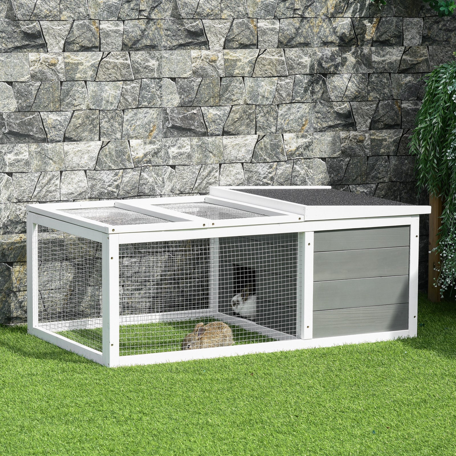 Rabbit Hutch Animal Cage Pet Run Cover, With Water-resistant Asphalt Roof